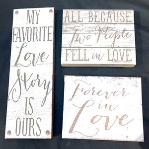 LOVE story Wall decor 3 pieces